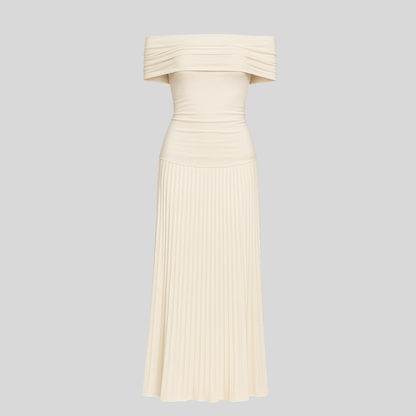 Damen Hochzeitsgastkleid Gefaltet Maxikleid