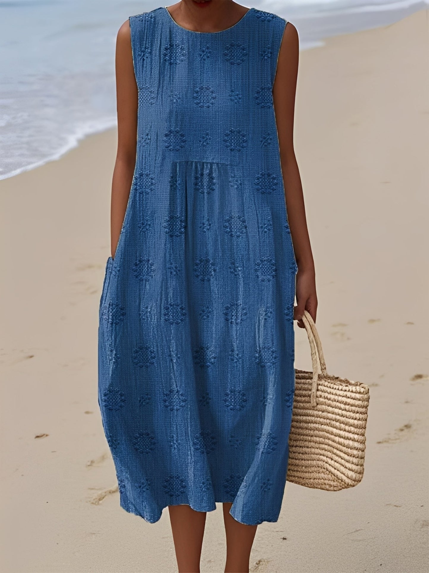 Damen Ärmelloses Sommerkleid Modernes Muster Bequem