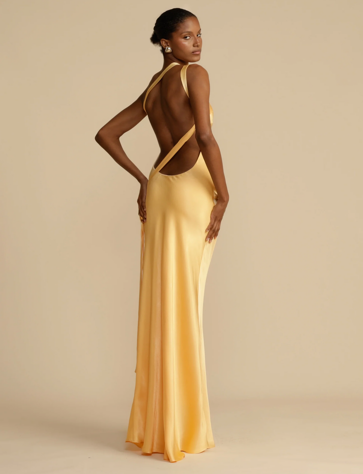 Eveloria Damen Satin Kleid Glänzend Sommerfarben