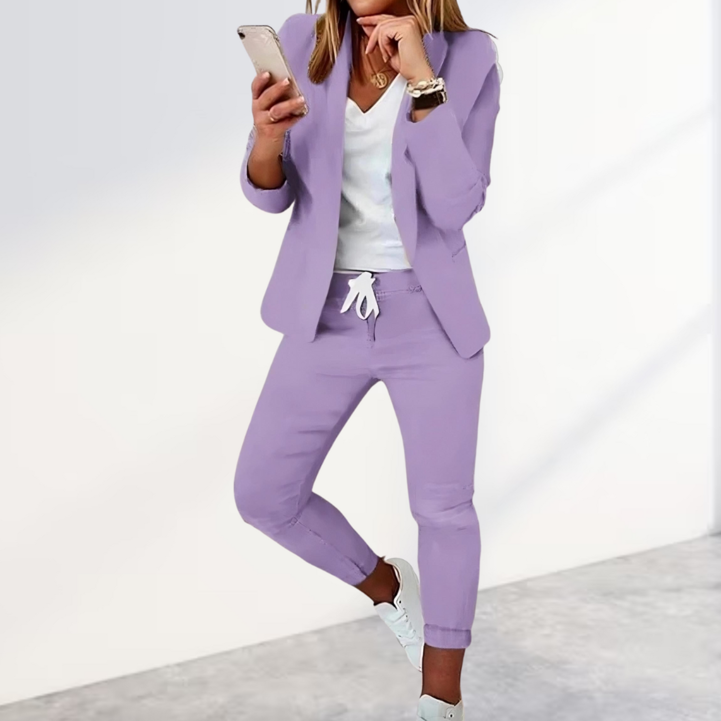 Damen Büroanzug Blazer und Hose Lässig
