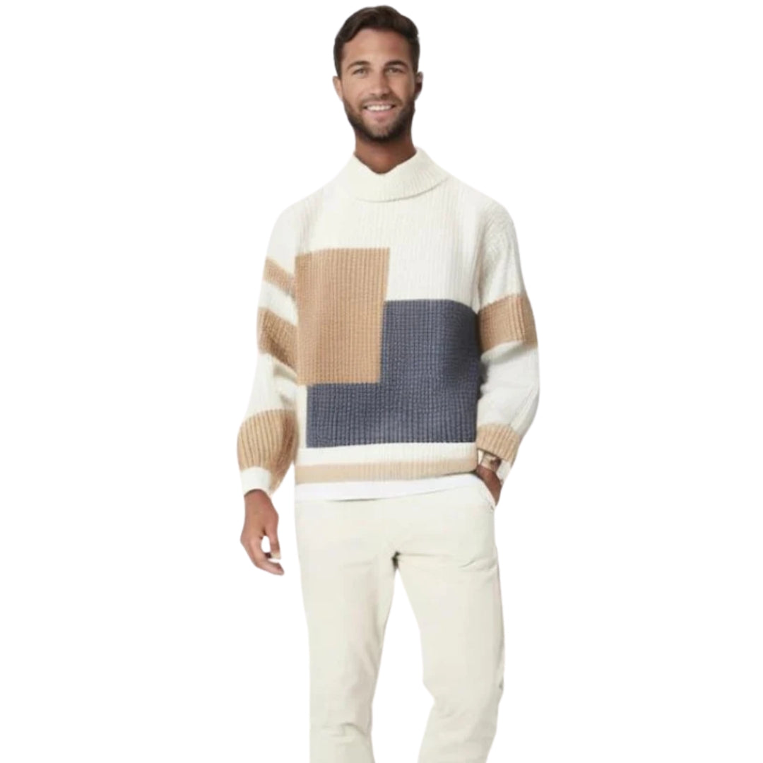 Herrenpulli Entspannter Look Baumwolle Beige - Eveloria