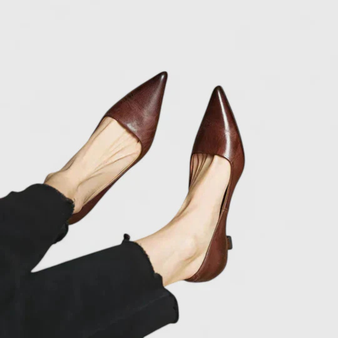 Damen Pumps Niedriger Absatz Spitze
