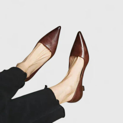 Damen Pumps Niedriger Absatz Spitze