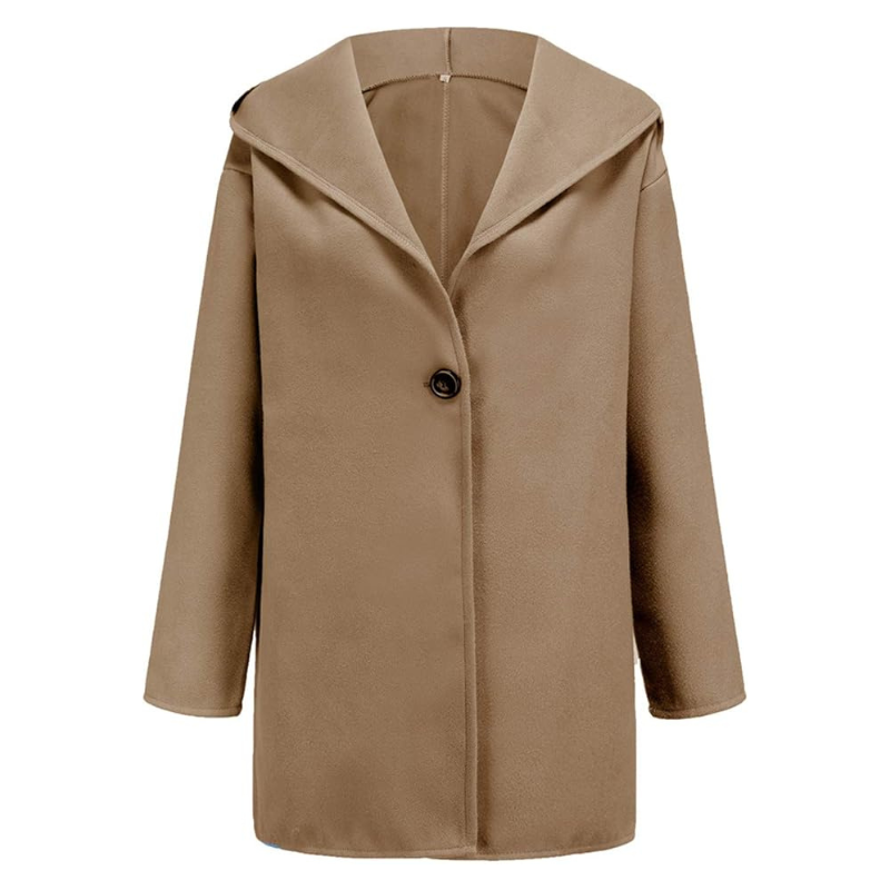 Eveloria Damen Trenchcoat Klassisch Wollstoff Beige
