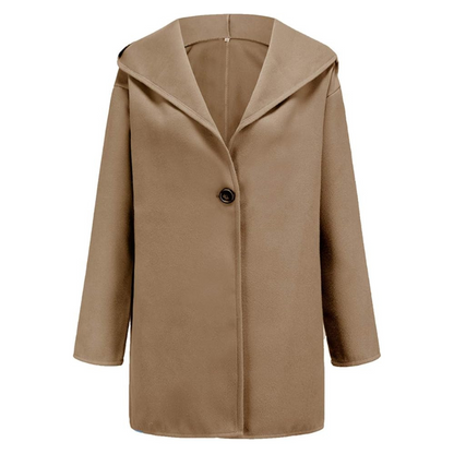 Eveloria Damen Trenchcoat Klassisch Wollstoff Beige
