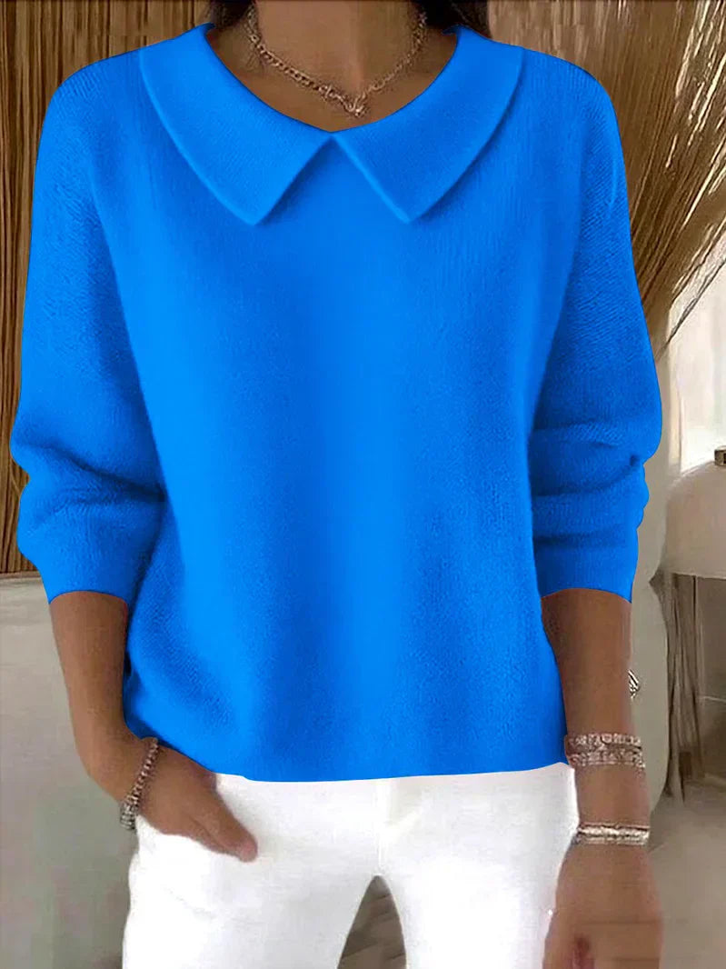 Eveloria Damen Pullover Kragenstrick