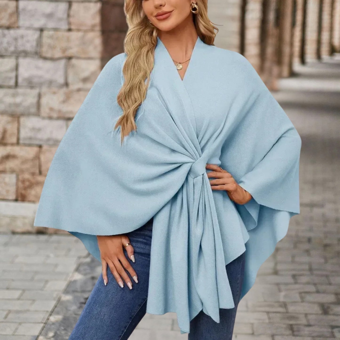 Damen Oberteil Cape-Stil Frontknoten