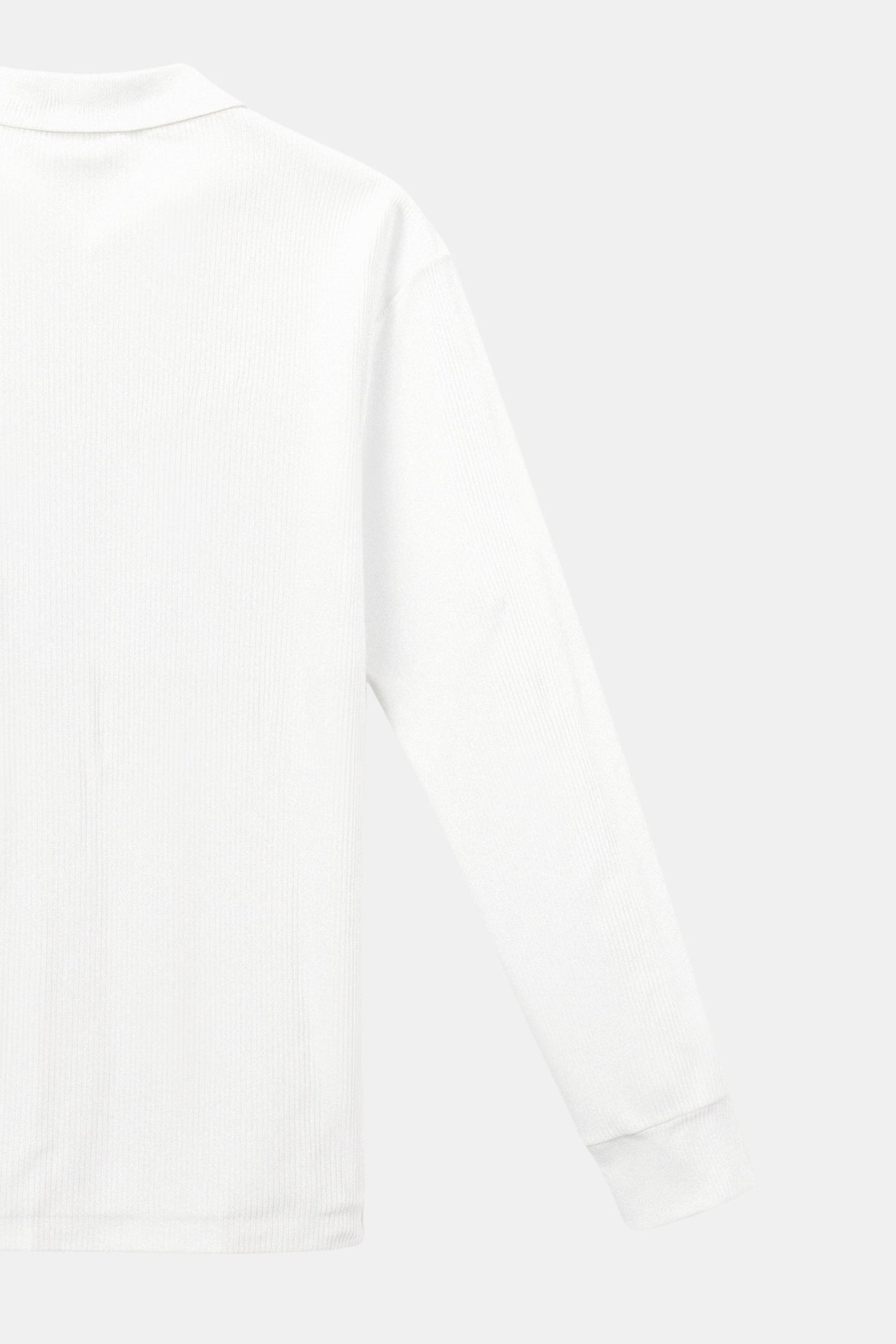 Herren Langärmliges Poloshirt Baumwolle Weiß