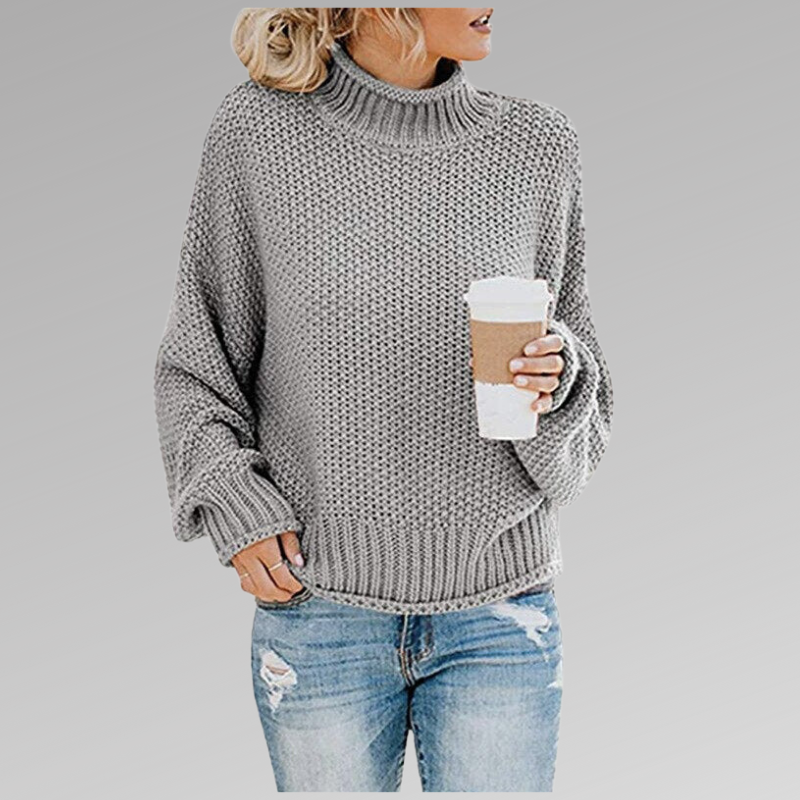 Damen Strickpullover Locker Baumwolle Beige