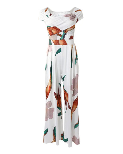 Eveloria Damen Overall-Kleid Botanik-Print Traumhaft