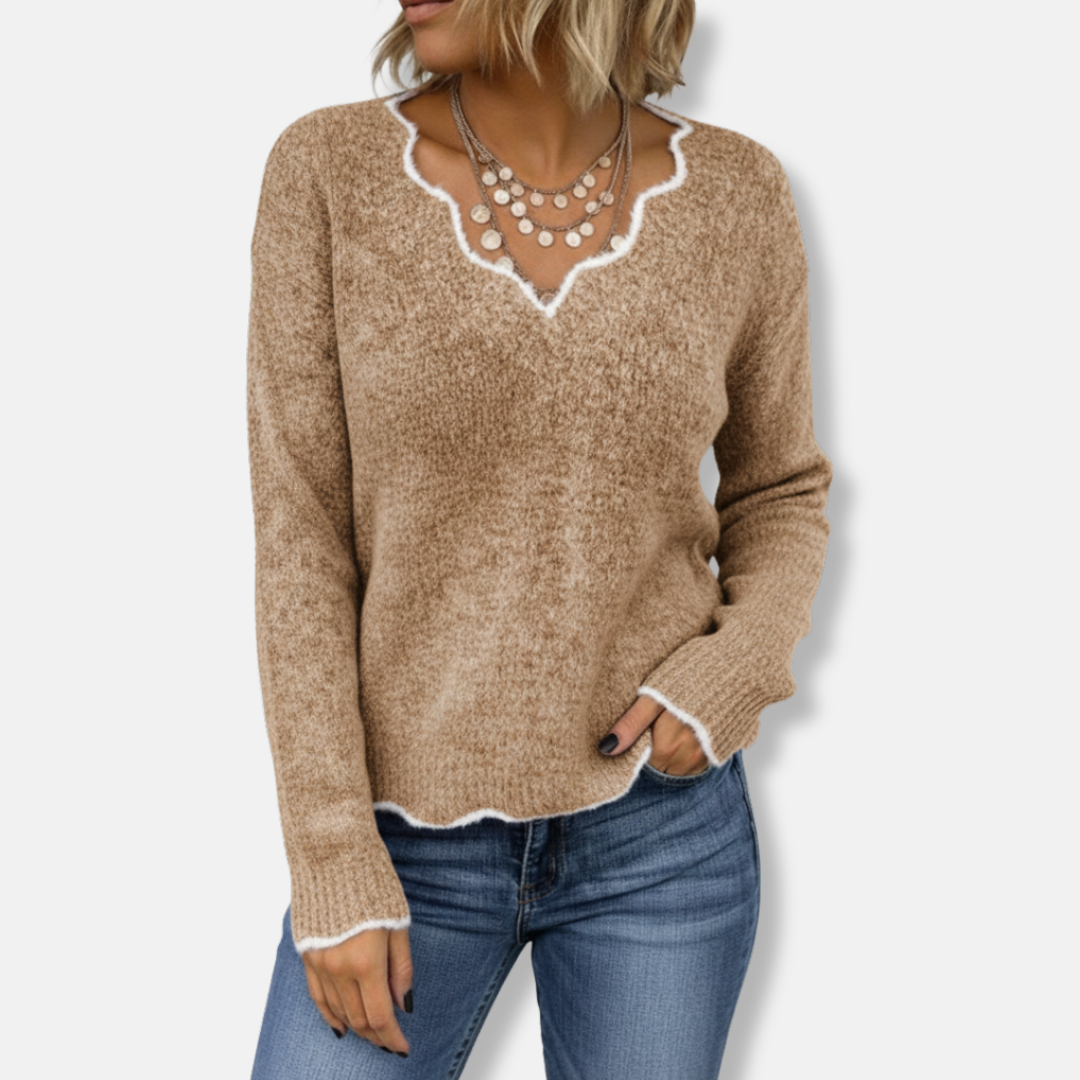 Eveloria Damen Sweatshirt Wollstrick Weich