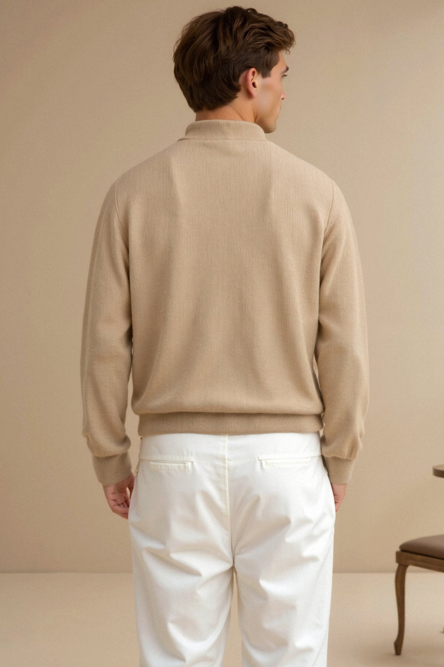Klassischer Strickpullover Reißverschluss Zeitlos Komfortabel