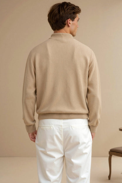 Klassischer Strickpullover Reißverschluss Zeitlos Komfortabel