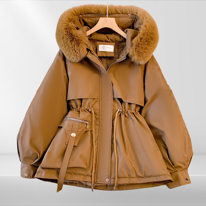 Eveloria Damen Daunenjacke Abnehmbarer Kragen