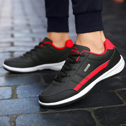 Herren Schnür Sneaker Casual Street Schuhe Schwarz - Eveloria