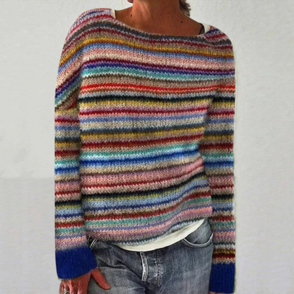 Damen Grobstrick Pullover Kurz - Eveloria