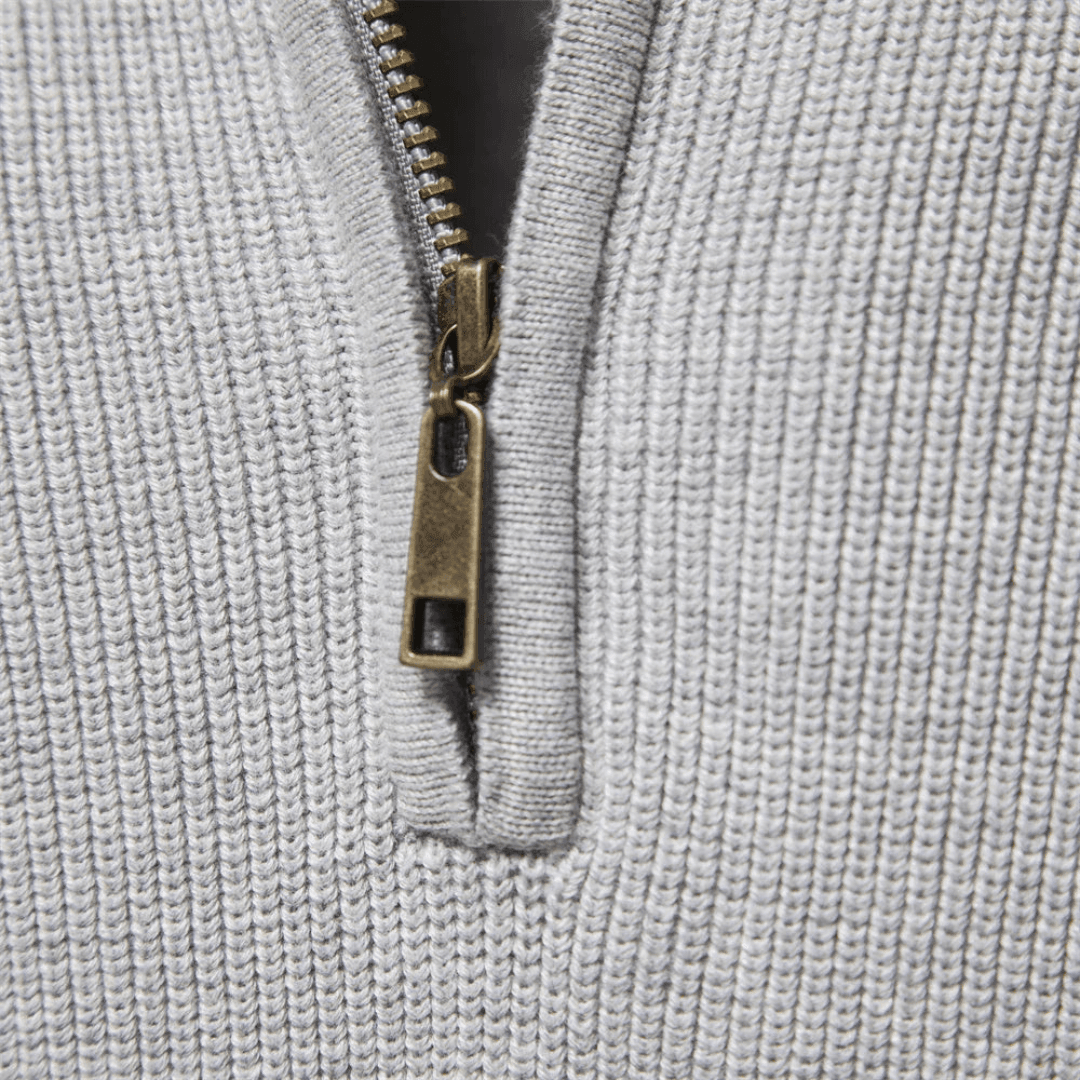 Herren Pullover Weich Strick Zipper