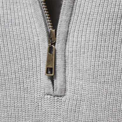 Herren Pullover Weich Strick Zipper