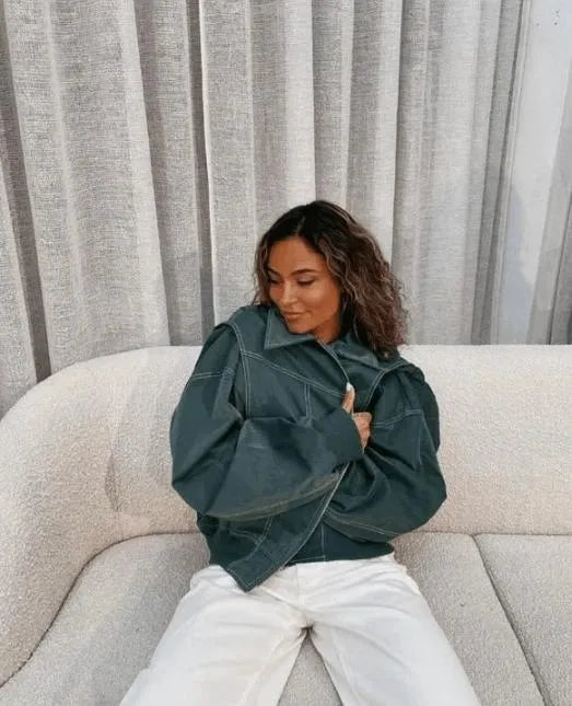 Damen Oversize Jacke Lässiger Stil