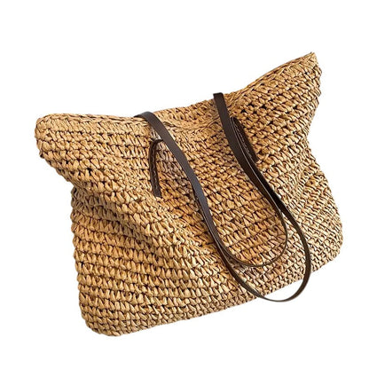 Damen Strandtasche Groß Leinwand Beige