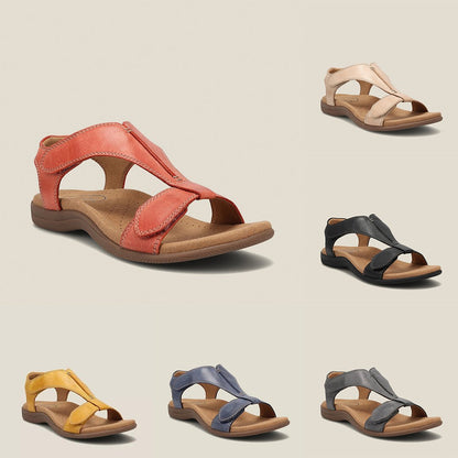 Eveloria Damen Sandalen Casual Luxe Leder Braun