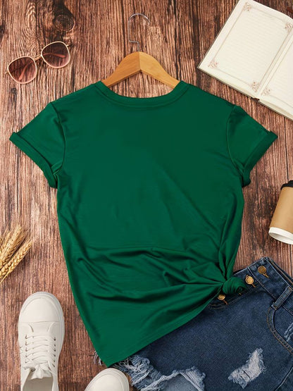 Eveloria Damen Rundhals T-Shirt Einfach Weiß