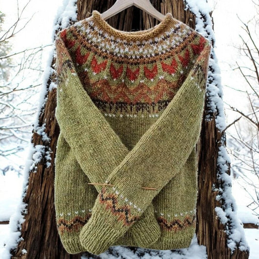 Damenpullover Tribal-Muster Bequem Leicht - Eveloria