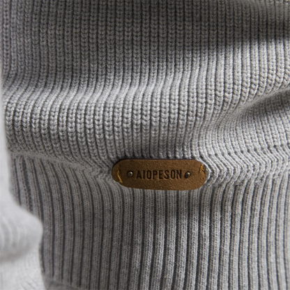 Herren Strickpullover Stehkragen Reißverschluss Feine Baumwolle