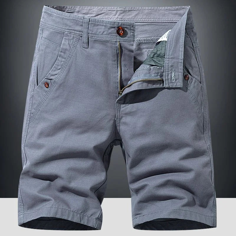 Herren Chino Shorts Klassisch Reißverschluss Beige - Eveloria