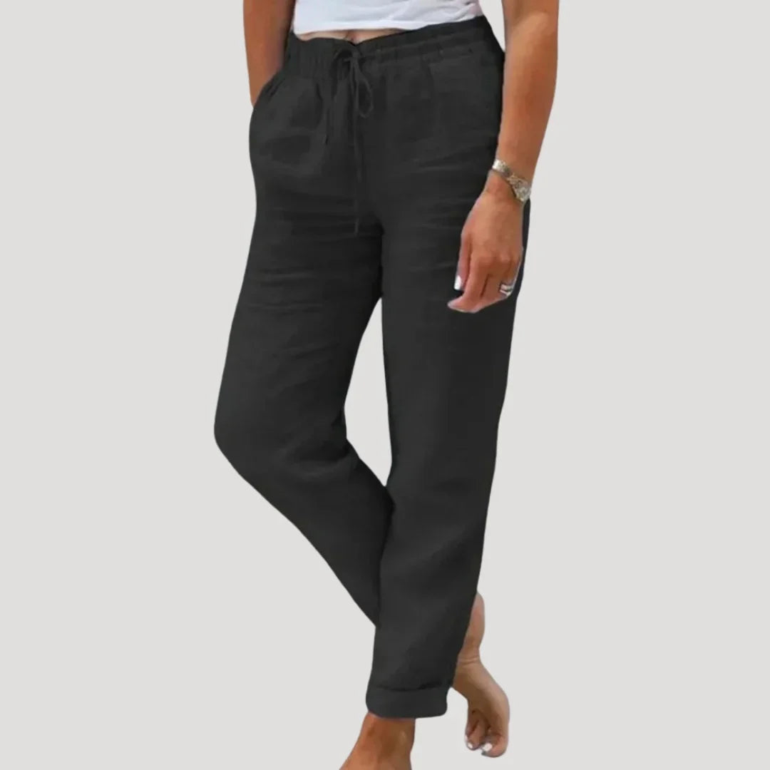 Damen Sommerhose Gerades Bein Mit Taschen