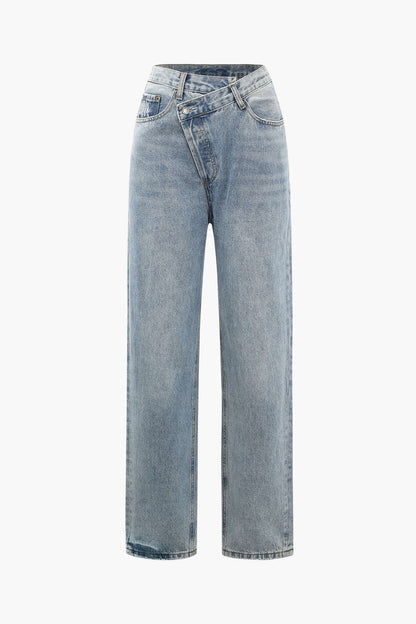 Damen Asymmetrische Jeans - Norvielle