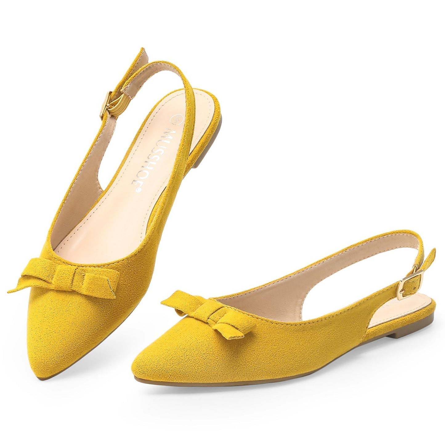 Eveloria Damen Slingback Sandalen Schleife Flach