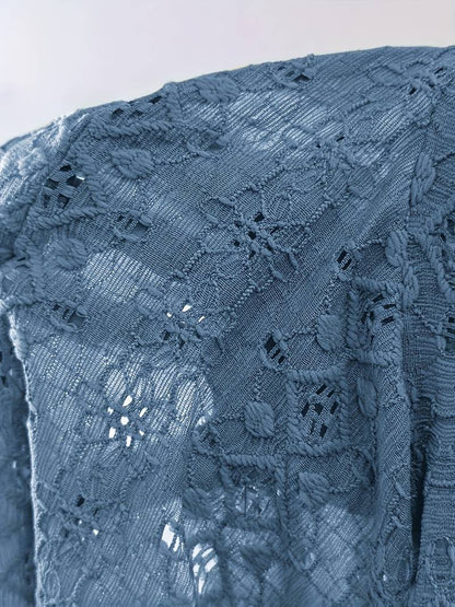 Eveloria Damen T-Shirt Eingekerbter Ausschnitt Lochstickerei