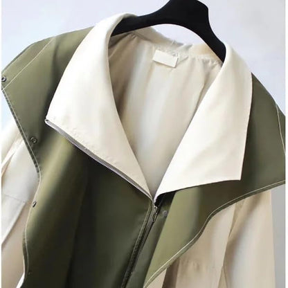 Damen Übergangsjacke Moderner Layer-Look Beige