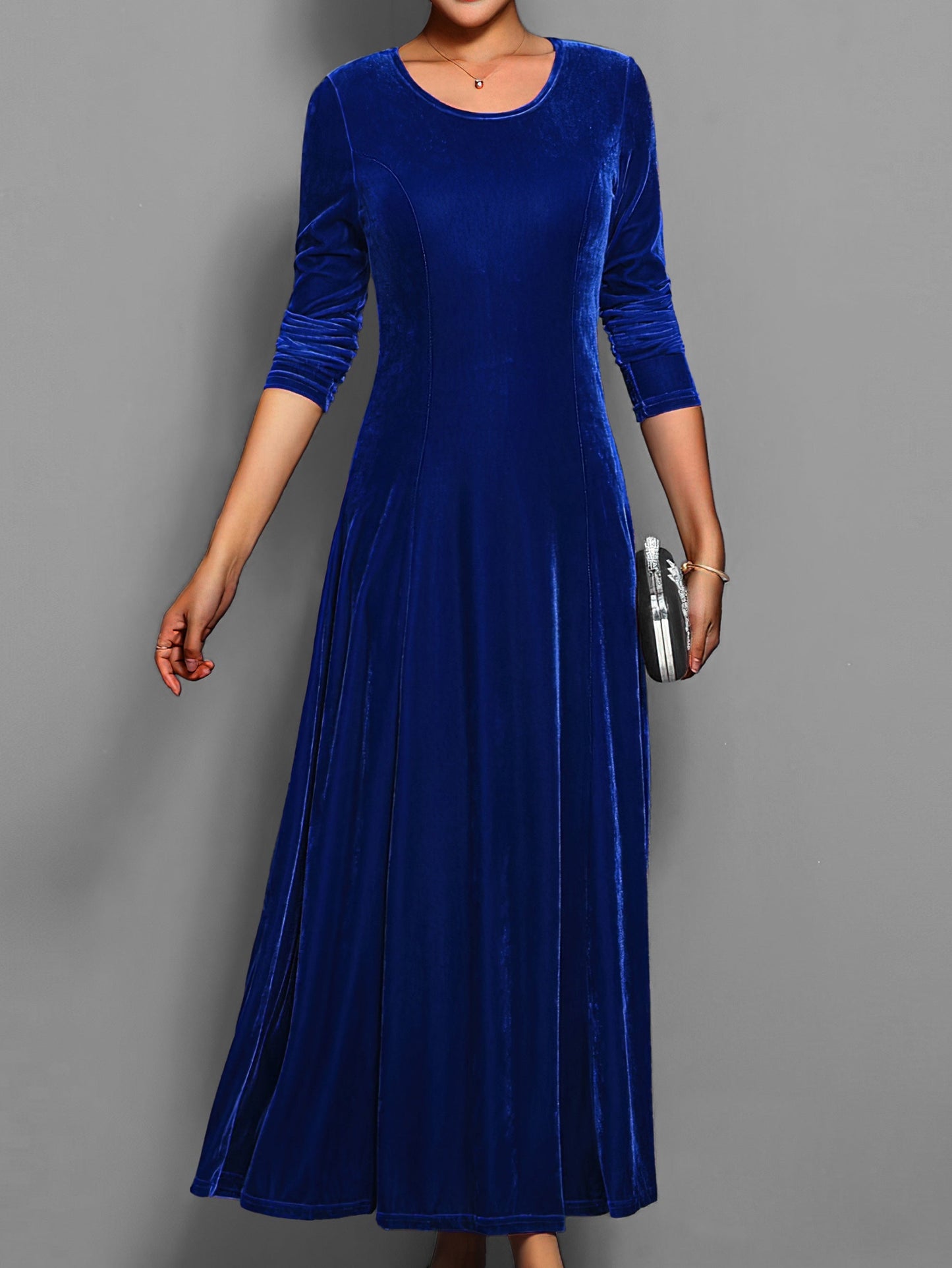 Damen Slim-Fit-Kleid Lang Vollständig