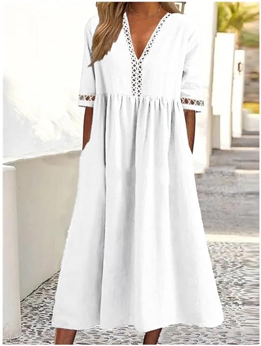 Eveloria Damen Baumwollkleid