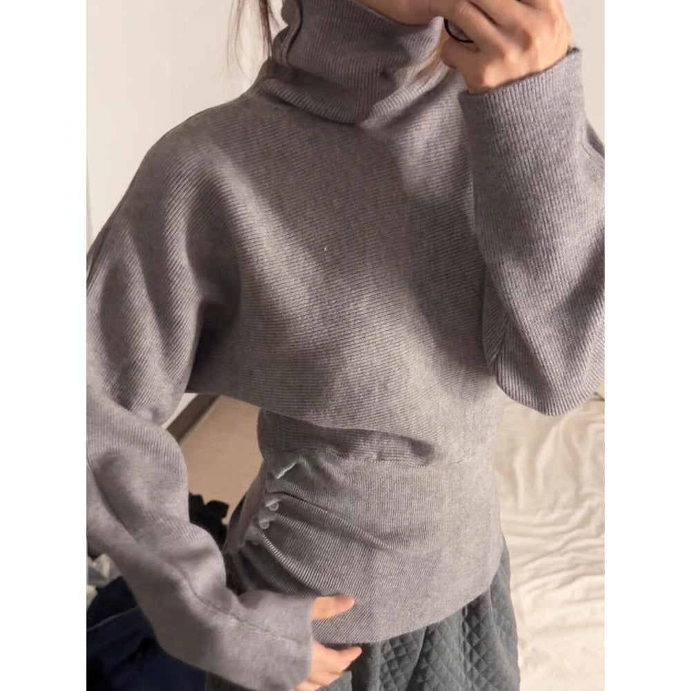 Damen Rollkragenpullover Langarm Gerippt Giada - Eveloria