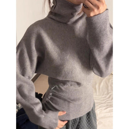 Damen Rollkragenpullover Langarm Gerippt Giada - Eveloria