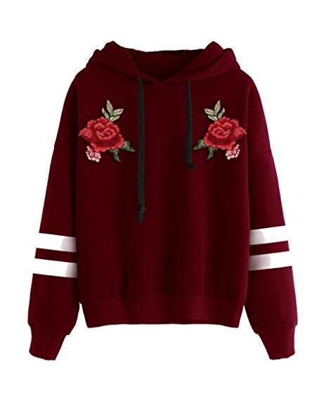 Damen Sweatshirt Rosenstickerei Eveloria - Eveloria