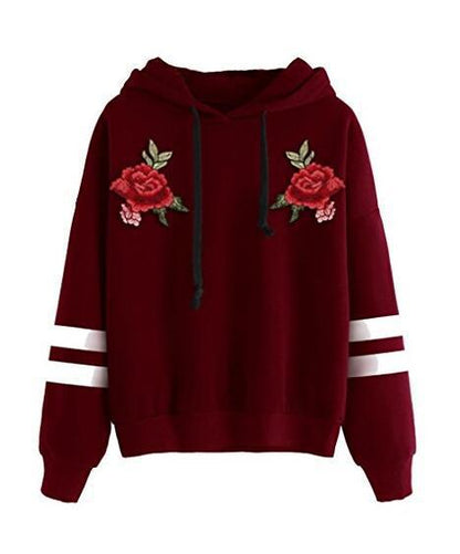 Damen Sweatshirt Rosenstickerei Eveloria - Eveloria