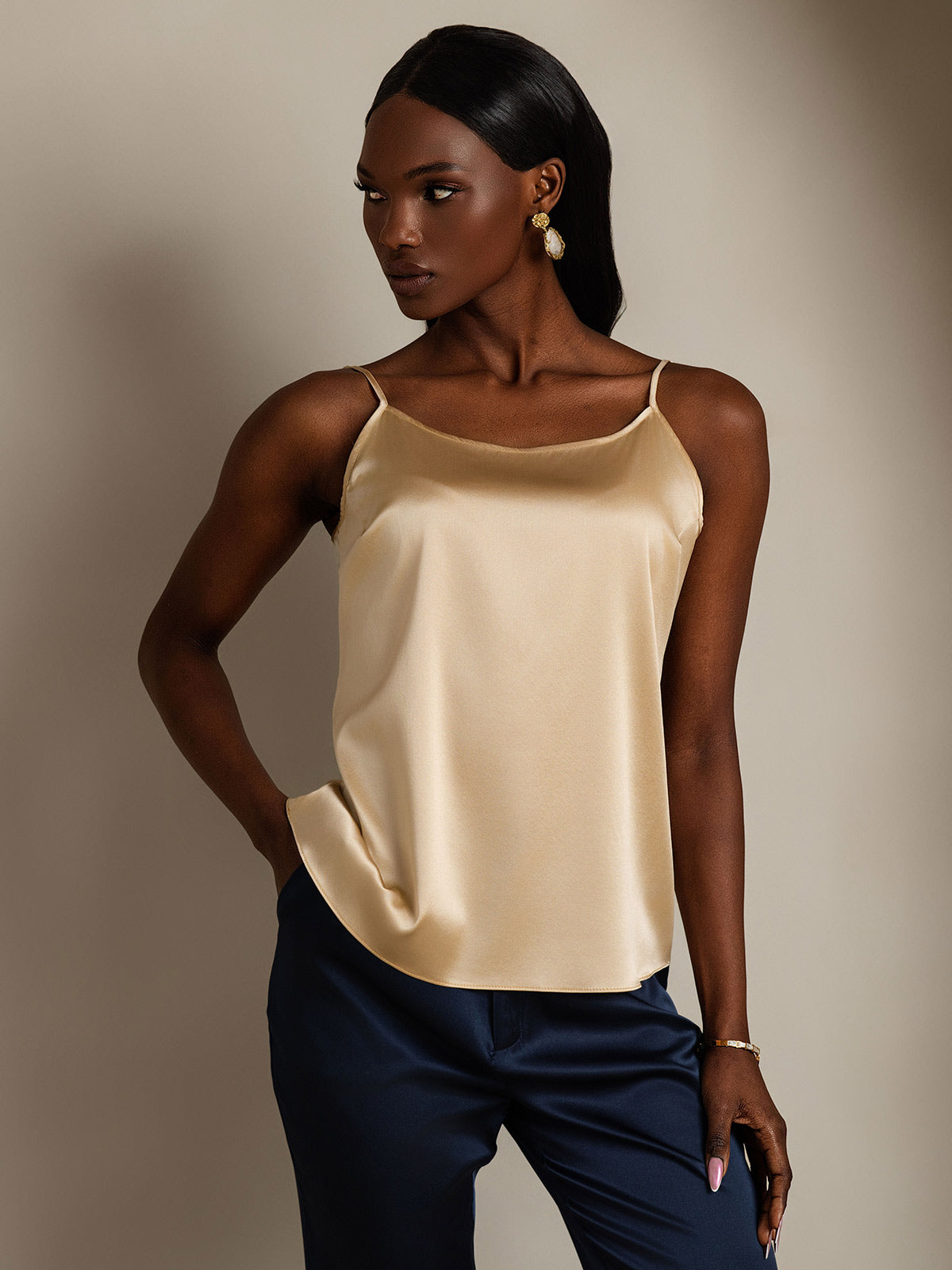 Eveloria Damen Seiden-Camisole Spaghettiträger