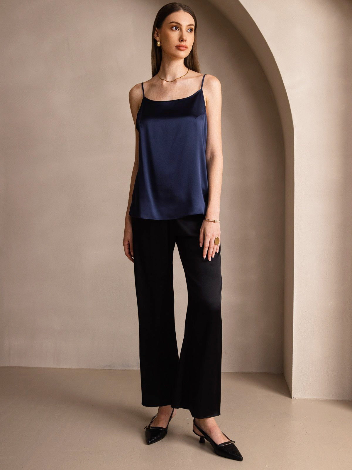 Eveloria Damen Seiden-Camisole Spaghettiträger
