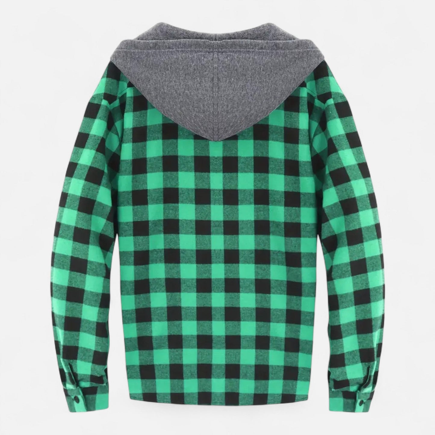 Jadon Herren Karo-Hoodie Knopfleiste Kordelzug