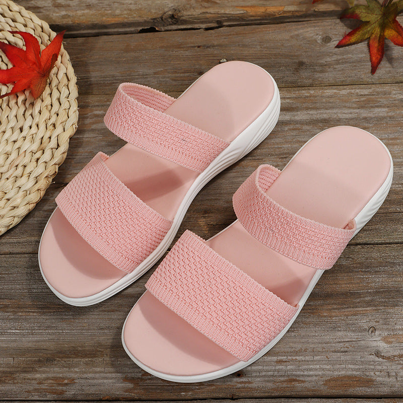 Damen Sandalen Leichte Komfortsandalen Elastisch Beige