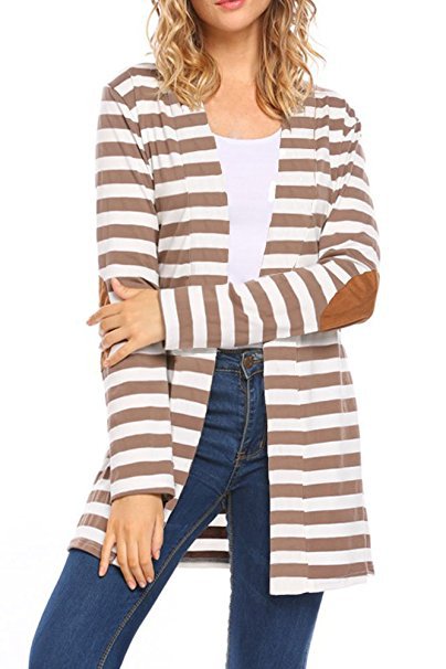 Damen Strickcardigan Lässig mit Ellbogenflicken