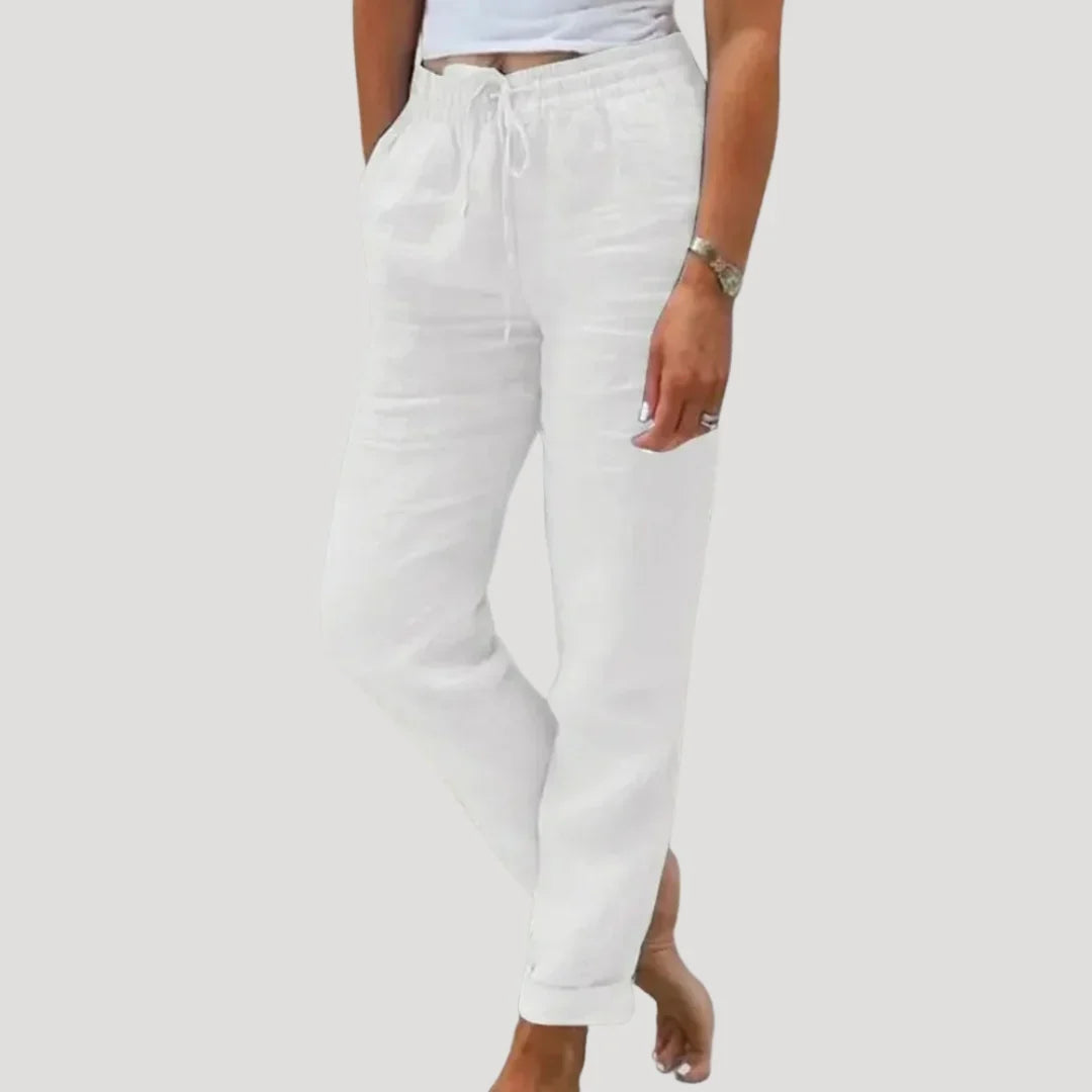 Damen Sommerhose Gerades Bein Mit Taschen