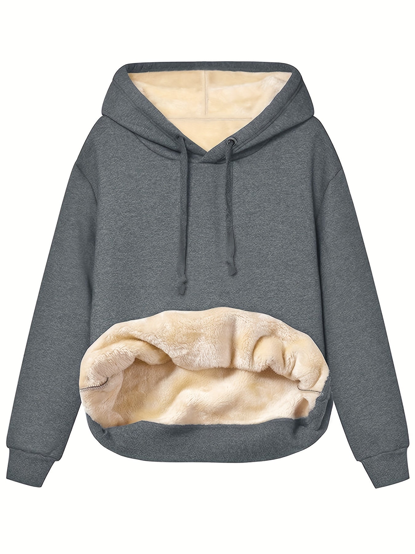 Eveloria Damen Fleece-Hoodie Warm Beige