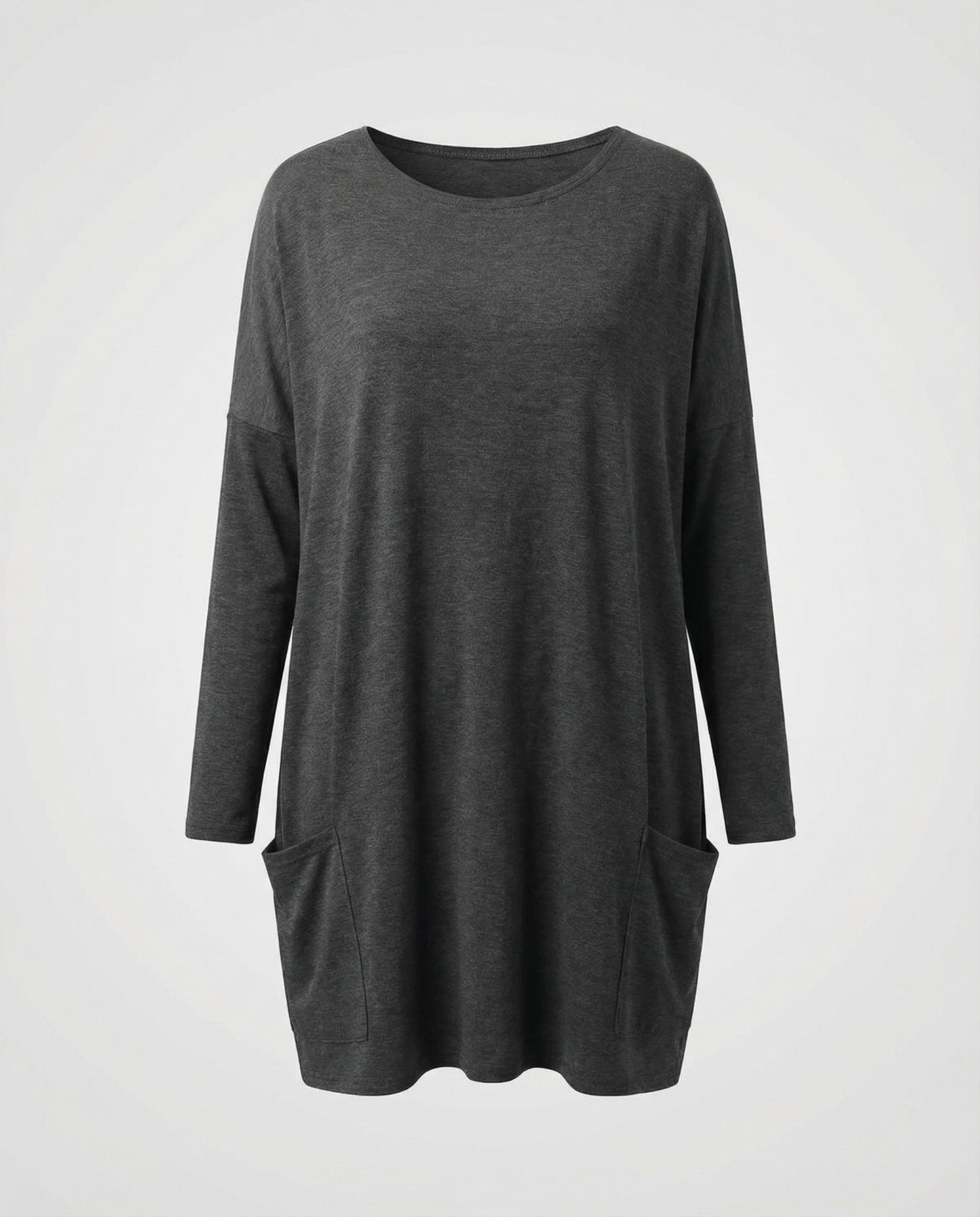 Damen Longpullover Lässig Baumwolle Beige