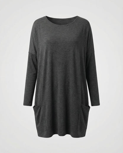 Damen Longpullover Lässig Baumwolle Beige