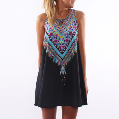 Damen Sommerkleid Bunt Geometrisch Locker - Eveloria
